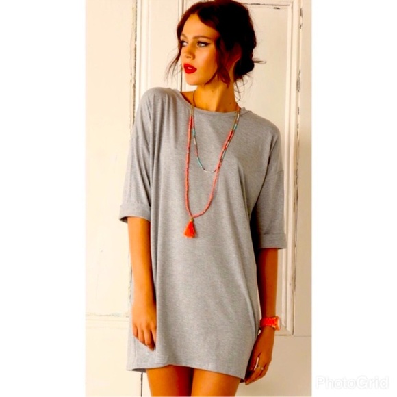 BOBEAU • Women’s Gray Tee Tunic Top Blouse - Picture 2 of 8